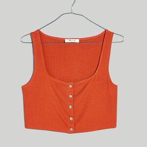 Madewell | Ribbed Bralette Tank Top | Orange | Size XL